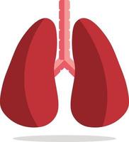 icône de poumon, style plat, isolé sur fond blanc. anatomie, concept de médecine vecteur