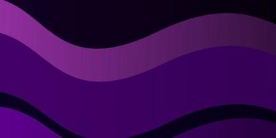 fond de vecteur violet foncé avec illustration colorée de lignes courbes dans un style abstrait avec modèle de lignes pliées pour téléphones portables