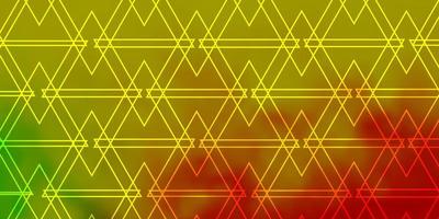 fond de vecteur jaune rouge clair avec des lignes triangles illustration dégradé moderne avec des triangles colorés design pour vos promotions