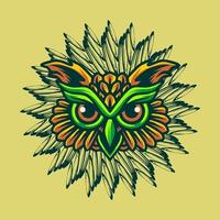 logo tête de hibou vecteur