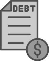 conception d'icône de vecteur de dette