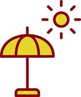 Soleil parapluie vecteur icône conception