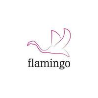 flamant logo conception avec rose Couleur vecteur