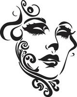 femmes visage tatouage conception vecteur illustration