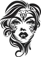 femmes visage tatouage conception vecteur illustration