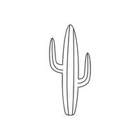 main tiré linéaire vecteur illustration de une cactus