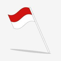Bendera merah putih icône logo symbole, Indonésie drapeau Célibataire icône vecteur illustration