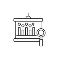 graphique une analyse icône. contour icône vecteur