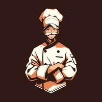 chef mascotte logo conception. restaurant logo vecteur