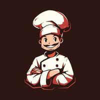 chef mascotte logo conception. restaurant logo vecteur