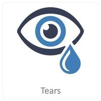 larmes et émotion icône concept vecteur
