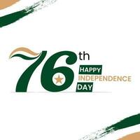 14 août 76 ans fête de Pakistan indépendance journée vecteur