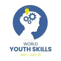 vecteur graphique de monde jeunesse compétences journée est observé chaque année sur 15 juillet autour le monde