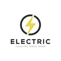 électrique logo icône conception vecteur. électrique énergie logo. foudre boulon combinaison logo conception modèle vecteur