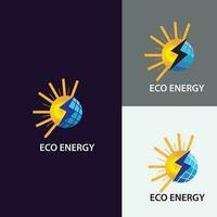 vecteur Soleil solaire énergie logo conception modèle. éco énergie logo dessins