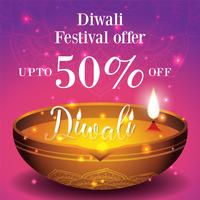 Fond de bannière et affiche de vente festival Diwali vecteur