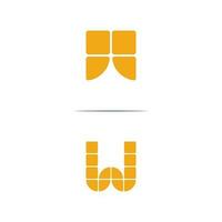 lettre w solaire panneau logo conception vecteur