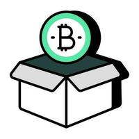 une unique conception icône de bitcoin boîte vecteur