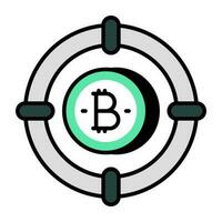modifiable conception icône de bitcoin cible vecteur