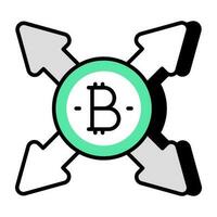 un icône conception de bitcoin directions vecteur