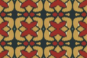 ikat floral paisley broderie Contexte. ikat Triangle géométrique ethnique Oriental modèle traditionnel.aztèque style abstrait vecteur illustration.design pour texture, tissu, vêtements, emballage, paréo.