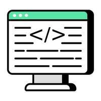 icône de conception unique de codage web vecteur