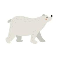 mignonne polaire ours. Arctique sauvage animal. vecteur illustration dans plat style. blanc isolé Contexte.