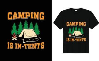 camping, voyage, randonnée t chemise et agresser conception vecteur illustration