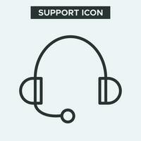 soutien ou écouteurs icône sur blanc Contexte. contour soutien icône. minimal et prime soutien icône. eps dix vecteur. vecteur