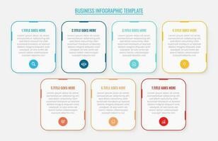 Facile et nettoyer présentation affaires infographie conception modèle avec sept bar de les options vecteur