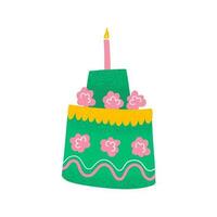 texturé anniversaire gâteau avec bougies vecteur