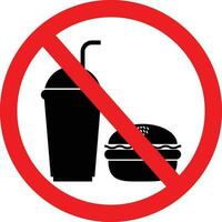 non à l'extérieur nourriture et les boissons symbole. interdiction signe. restriction icône vecteur