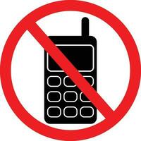 non cellule, mobile téléphone symbole. interdiction signe. restriction icône vecteur