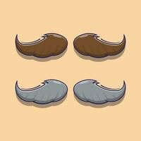 plat conception mascotte de moustache vecteur des illustrations