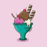 mignonne dessin animé vecteur illustration de gelato