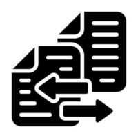 icône de glyphe de transfert de fichier vecteur