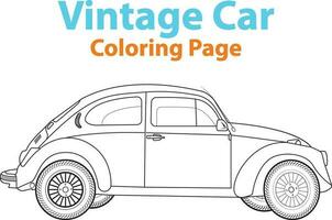 ancien voiture illustration vecteur conception pour coloration pages.