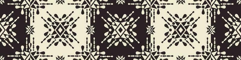 ethnique géométrique noir et blanc modèle. aztèque navajo noir et blanc carré géométrique sans couture modèle. ethnique sud-ouest modèle utilisation pour textile frontière, tapis, tapis, coureur décoratif, etc. vecteur