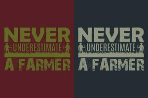 jamais sous-estimer une agriculteur, agriculteur T-shirt, agriculture chemise, ferme chemise, vache amoureux chemise, vache chemise, ferme la vie T-shirt, ferme animaux chemise, agriculture, animal amoureux chemise, agriculteur cadeaux vecteur