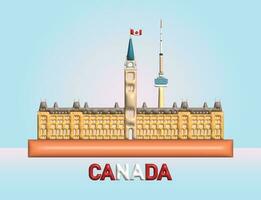 architecture point de repère dans Canada ottawa symbole et icône. vecteur
