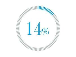 14 pour cent chargement. 14 pour cent chargement cercle diagrammes infographie vecteur, pourcentage prêt à utilisation pour la toile conception. vecteur