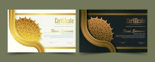 diplôme de certificat de luxe mandala vecteur