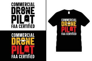 drone T-shirt conception, pilote vecteur. utilisation pour T-shirt, tasses, autocollants, cartes, etc. vecteur
