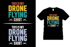 en volant drone T-shirt conception. utilisation pour T-shirt, tasses, autocollants, cartes, etc. vecteur