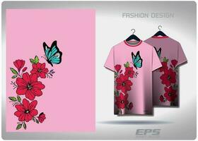 vecteur T-shirt Contexte image.hibiscus et papillon modèle conception, illustration, textile Contexte pour T-shirt, Jersey rue T-shirt