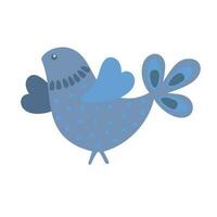 mignonne peu bleu oiseau vecteur illustration dans Facile dessin animé style, salutation carte illustration pour les enfants