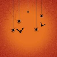 bannière de toile d'araignée d'halloween avec des araignées, fond de toile d'araignée vecteur