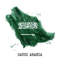 conception de peinture à l'aquarelle du drapeau de l'arabie saoudite. forme de carte de pays. concept de la fête de l'indépendance 23 septembre. vecteur. vecteur