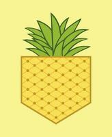 vecteur illustration dans poche graphique style avec ananas à l'intérieur. tropical fruit à thème ouvrages d'art pour impressions, artisanat, etc.