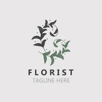 fleuriste logo magnifique floral feuille et fleur vecteur art, icône graphique décoration affaires mariage modèle